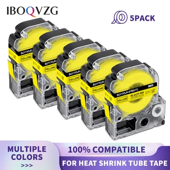 IBOQVZG 5PK Žlutá Teplem Smrštitelná Trubice Páska Kompatibilní pro Epson SU11Y Kingjim LK-6YBA11 Tisk Teplem Smrštitelná Páska Průměr 11mm