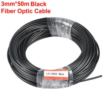 50M Černá Bunda PMMA konci záře plastové optické vlákno kabel Vnitřní průměr 3mm pro Dekorativní osvětlení
