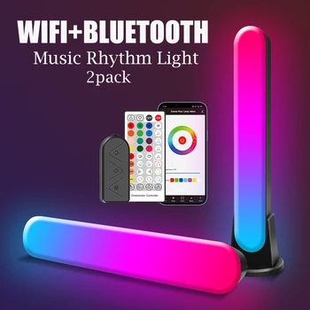 2pack WiFi Smart LED Light Bar App Ovládání Bluetooth RGB Hudba, Rytmus, Světlo, TV Stěna, Počítačové Hry Pokoj Dekorace Svítilna US/EU/UK