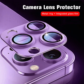Pro iPhone 14 Pro Max Kovový Kroužek Integrovaný Fotoaparát Tvrzené Sklo Protector Pro Iphone14 Plus 14pro Plně Objektiv Pokrývá