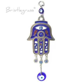 BRISTLEGRASS turecké Modré Evil Eye Hamsa Ruka Sova Wall Závěsné Přívěsky Amulety Talismany Požehnání, Ochranu, Dar Domova
