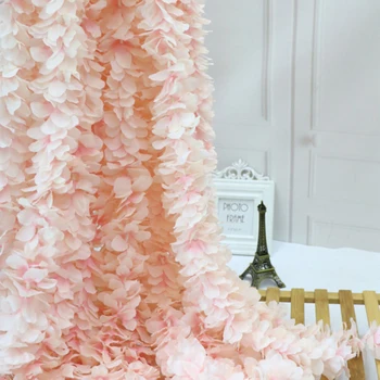 10ks 100cm Svatební Dekorace Umělé Květiny Ratanový Růžové Bílé Hedvábí Květina Parta Závěsné Koše Čtvercové Svatební Výzdoba