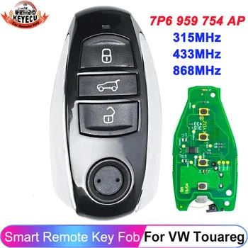 KEYECU 3 Tlačítka Inteligentní Vzdálené Klíče Fob 315MHz 433MHz 7P6959754AL 868MHz 7P6 959 754 AP Pro Volkswagen VW Touareg 2011-2018