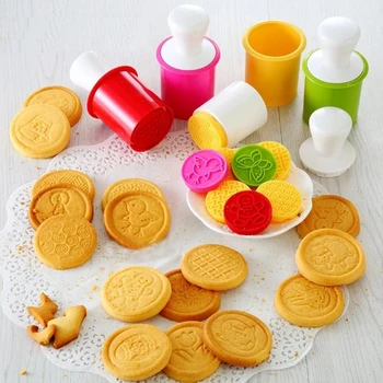 7pcs/nastavit Cookie Formy Razítko Silikonové Velikonoční Králík Cookie Frézy a Embossers DIY Kreslený Zvířat Tvar Pečivo Bakeware Nástroje