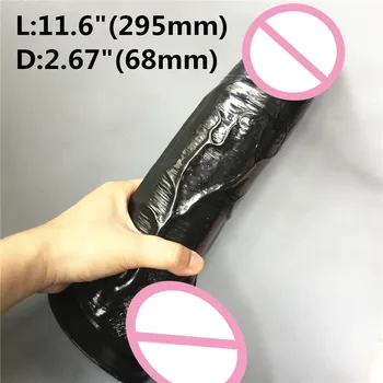 11.6 palců (295 mm) super Velký Realistický Vibrátor Super Tlustý Obrovské Dilda Robustní Přísavky Penisu Dick pro Ženy na Koni Dildo