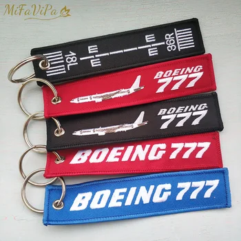 MiFaViPa Výšivky Boeing 777 Klíč Řetězce Telefon Popruh Černá Červená Přívěsky Letectví, pro Pilot Dárky Letové Posádky, Přívěšek na klíče Značky
