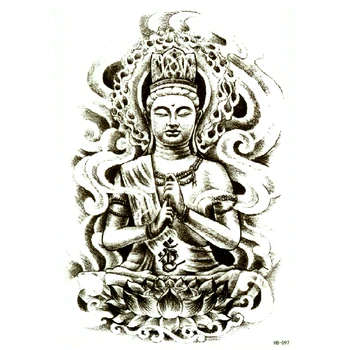 5ks Buddha Vodotěsné Dočasné Tetování Nálepka Dočasné tetování muži Tělo Umění Tetování Flash Tetování nálepka
