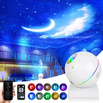 Laserové Galaxy Projektor Oblohy Star Moon Lampa Ocean Bluetooth-kompatibilní Noční Světlo s Dálkovým ovládáním pro Ložnice Dekor Děti Dárek