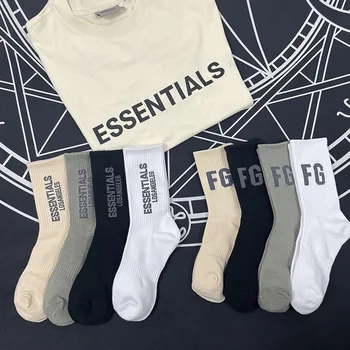 Essentials Ponožky 4 Páry Módy Los Angeles Essentials Sportovní Ponožky Four Seasons Obecné Prodyšné Ponožky Unisex Tlusté Ponožky