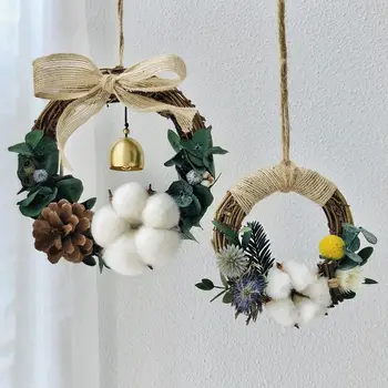 Vánoční exkluzivní sušené květiny ratanový věnec dekorace věčný květ věnec handmade handmade přívěsek
