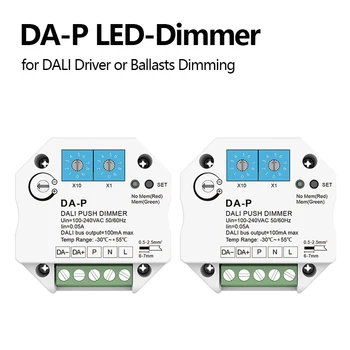 DA-P LED Stmívač 100-240V AC DALI Zatlačte Stmívače DALI Řidiče nebo Předřadníků, Stmívání, Nastavitelná Rychlost s Funkcí Paměti Stmívače