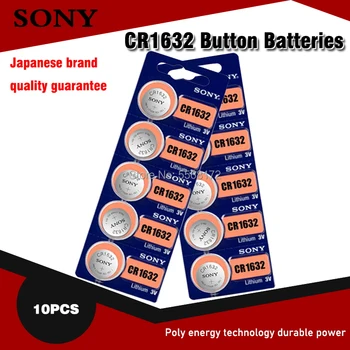 10ks/lot Pro Sony Originální CR1632 knoflíková Baterie Pro Hodinky, Auto Dálkové Klíč cr 1632 ECR1632 GPCR1632 3v Lithiová Baterie