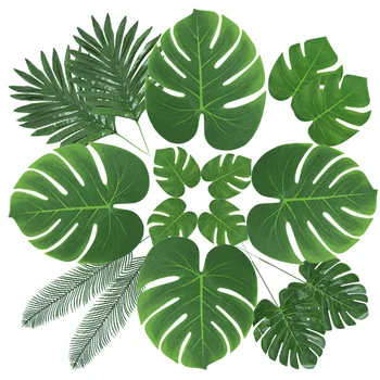 Umělé Tropické Palmové Listy Monstera Pro Svatební Havajské Luau Party Letní Pláž Narozeniny Dekorace Domácí Zahrady Falešné Rostliny