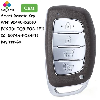 KEYECU OEM Smart Keyless Go Dálkové Ovládání Auto Klíče S 4 Tlačítky 434MHz pro Hyundai Tucson 2018 2019 2020 Fob P/N: 95440-D3510