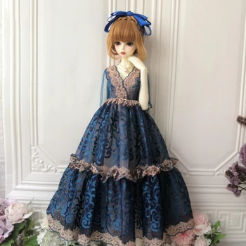 1/4 1/3 bjd doll šaty + náhrdelník + černobílá pro 1/3 1/4 BJD panenku příslušenství pro panenky šaty, jen šaty peacock blue